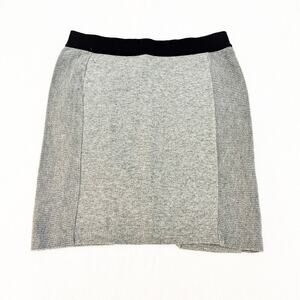 Alexander Wang Gray Banded Waist Mini Pencil Skirt Side Textured Panel Size XS